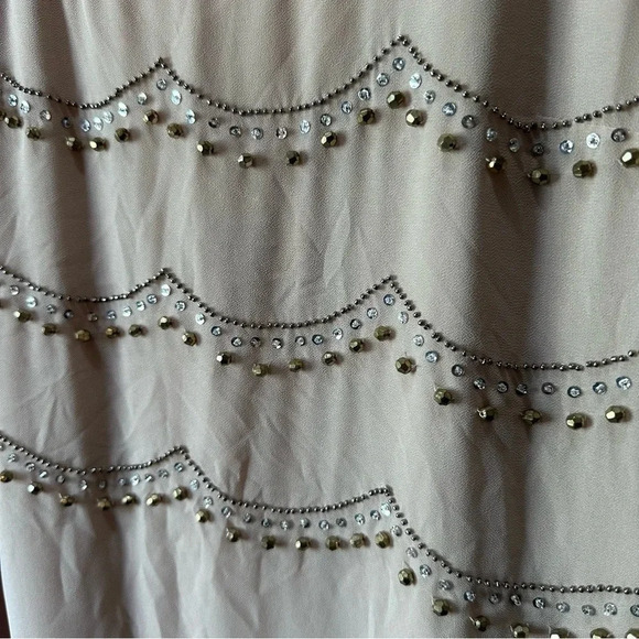 H&M Taupe/Cream Slip dress with embellishments. Size 8. GUC—see details - Picture 2 of 9